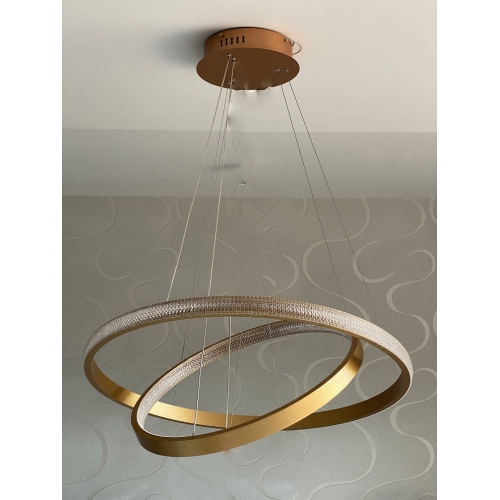 Złota wisząca lampa LED ring 80cm 88Watt L131